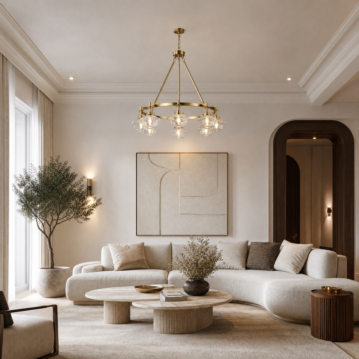 Bubble Glass 8-Light Round Pendant D1000, chandelier - view 9