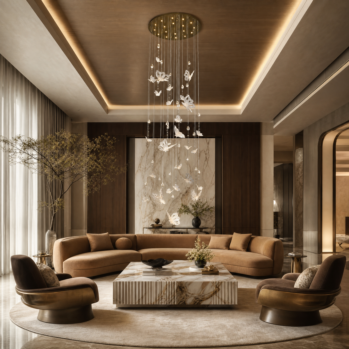 Butterfly Dream Modern Sculptural Pendant Light, crystal - view 5