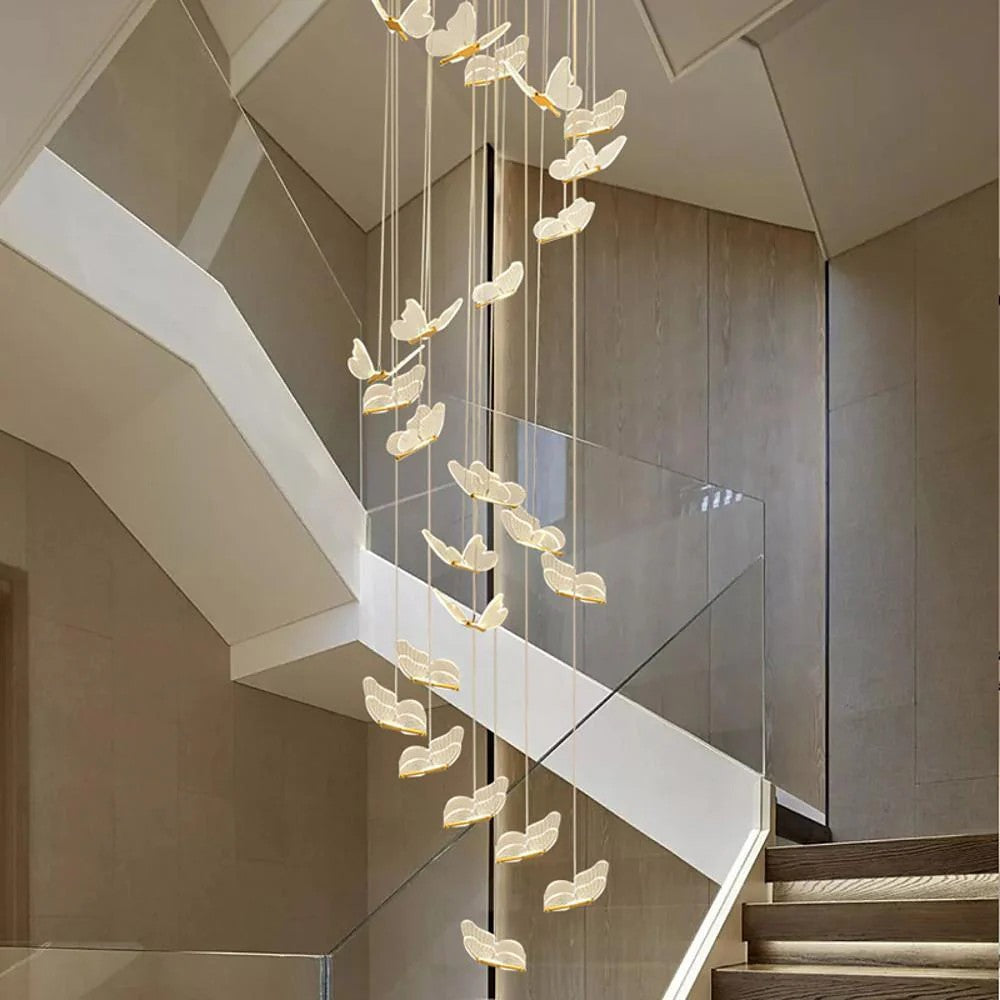 Butterfly Chandelierv Modern Metal Disk Acrylic Ceiling Light - view 7