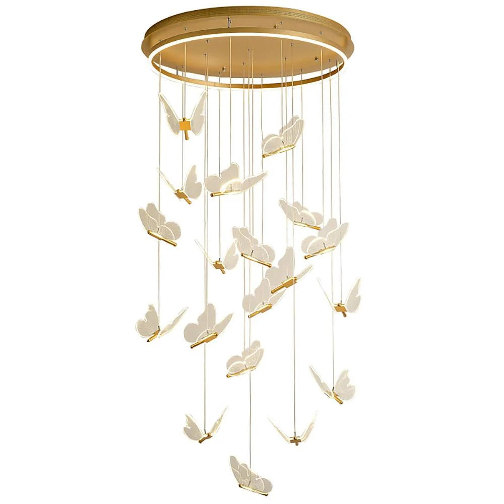 Butterfly Chandelierv Modern Metal Disk Acrylic Ceiling Light - view 15