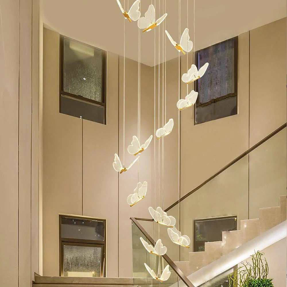 Butterfly Chandelierv Modern Metal Disk Acrylic Ceiling Light - view 8