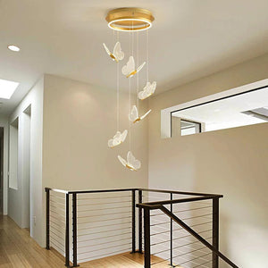 Butterfly Chandelierv Modern Metal Disk Acrylic Ceiling Light - view 9