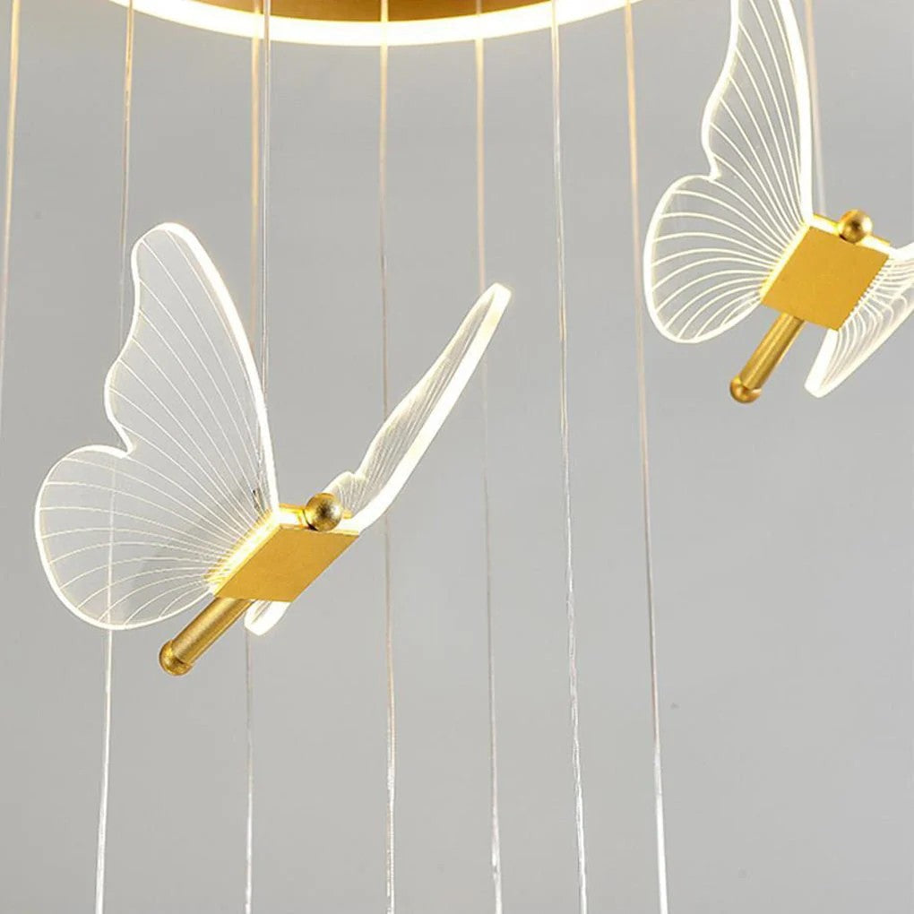 Butterfly Chandelierv Modern Metal Disk Acrylic Ceiling Light - view 12