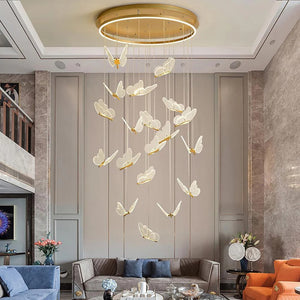 Butterfly Chandelierv Modern Metal Disk Acrylic Ceiling Light - view 10