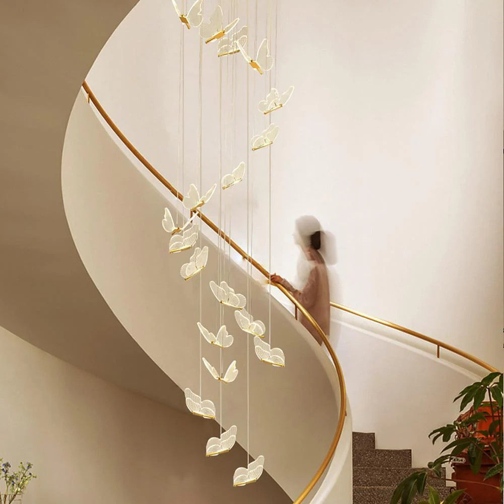 Butterfly Chandelierv Modern Metal Disk Acrylic Ceiling Light - view 11