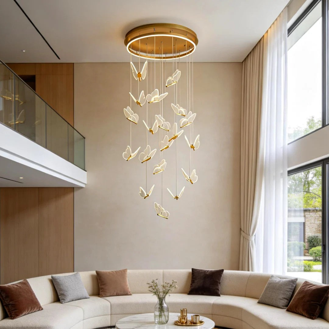 Butterfly Chandelierv Modern Metal Disk Acrylic Ceiling Light - view 4