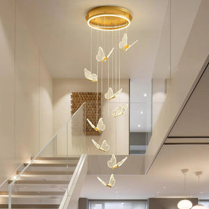 Butterfly Chandelierv Modern Metal Disk Acrylic Ceiling Light - view 5