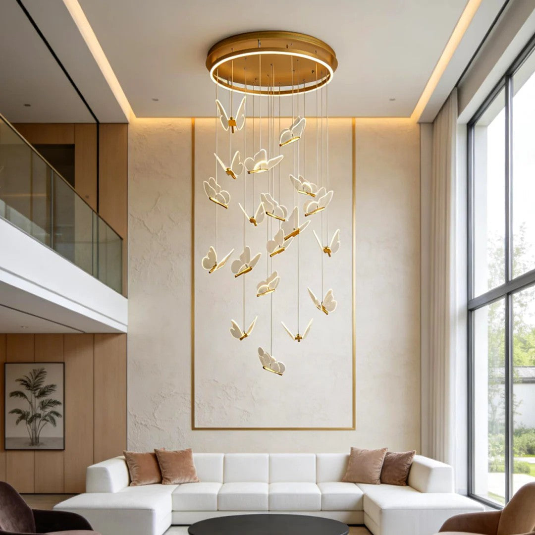 Butterfly Chandelierv Modern Metal Disk Acrylic Ceiling Light - view 6