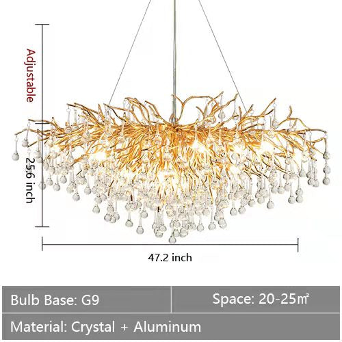Stunning Tree Branch Crystal Chandelier with Clear Teardrop-shaped for Living/Dining Room - view 46
