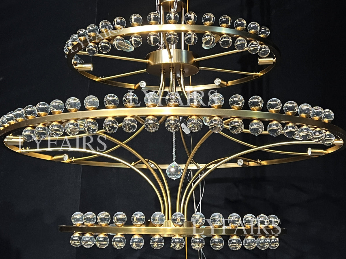 Modern 2/3 Ring Glass Ball Chandelier for Low-ceiling - view 7