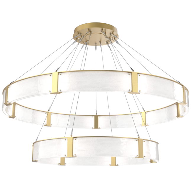 Modern Light Luxury Two-tier Glass Ring Chandelier - view 6