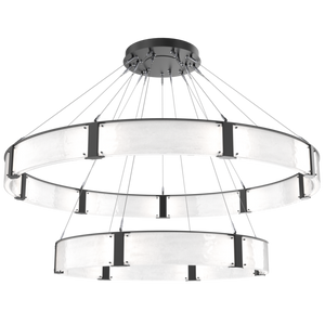 Modern Light Luxury Two-tier Glass Ring Chandelier - view 5