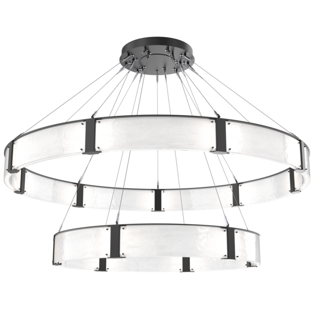 Modern Light Luxury Two-tier Glass Ring Chandelier - view 5