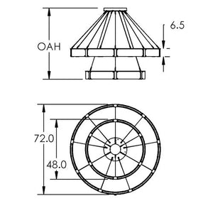 Modern Light Luxury Two-tier Glass Ring Chandelier - view 9