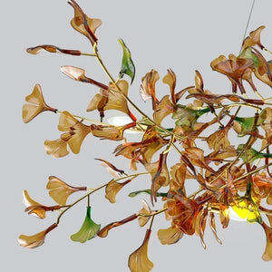 Collar Branch Glass Leaf Linear Chandelier - view 7