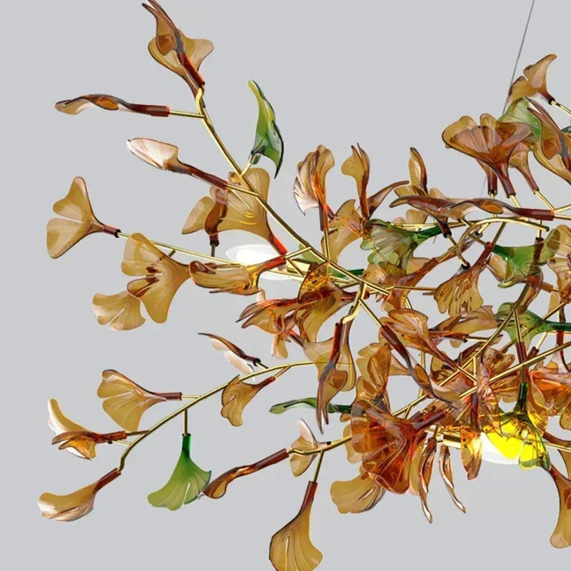 Collar Branch Glass Leaf Linear Chandelier - view 7
