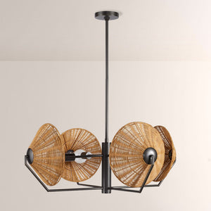 Camilla Round Rattan Chandelier - view 2