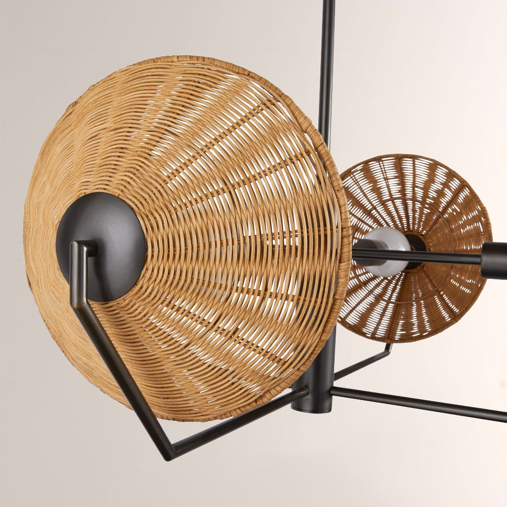 Camilla Round Rattan Chandelier - view 3