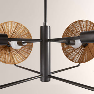 Camilla Round Rattan Chandelier - view 4