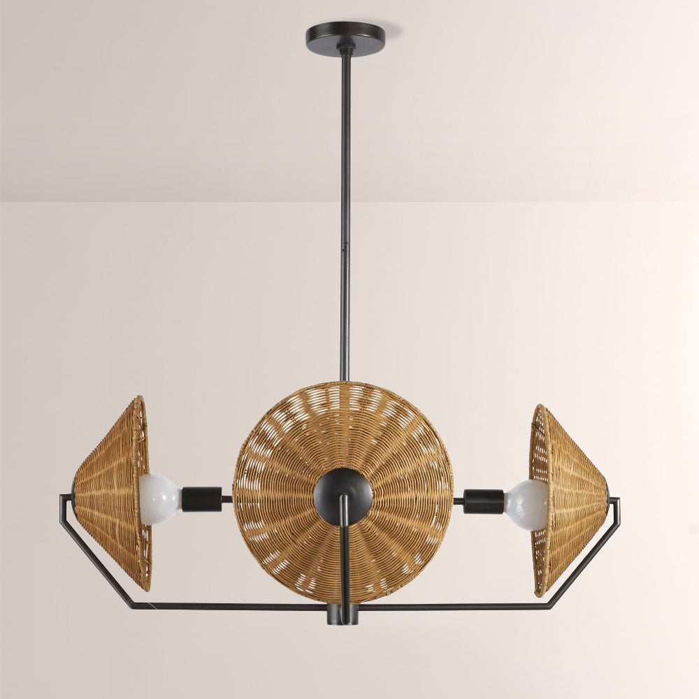 Camilla Round Rattan Chandelier - view 6