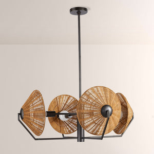 Camilla Round Rattan Chandelier - view 7