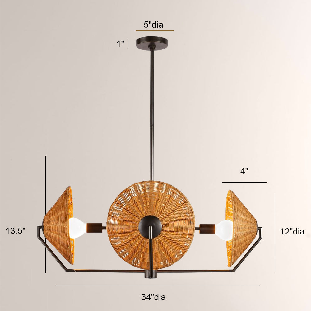 Camilla Round Rattan Chandelier - view 9
