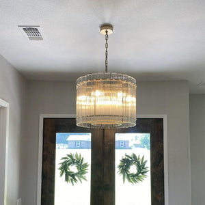 Sienna Marcus Glass Round Chandelier 22", steel - view 5