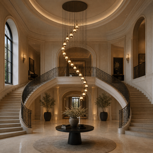 Cascata Spiral Alabaster Pendant Chandelier