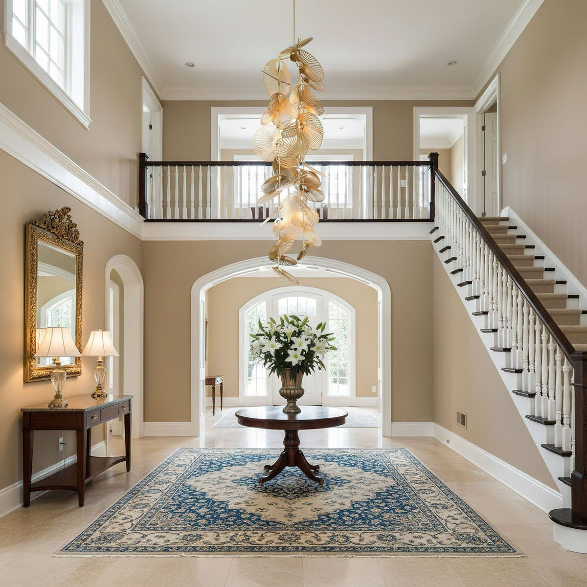 Cattail Leaf Meteor Shower Spiral Chandelier - view 8
