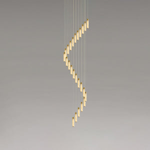 Celestial Alabaster Cascade Gold Chandelier with Integrated LED