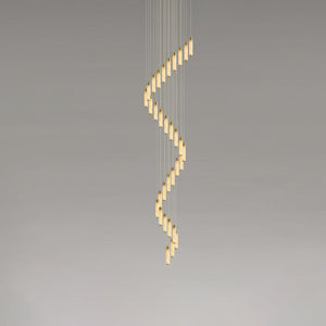 Celestial Alabaster Cascade Gold Chandelier with Integrated LED