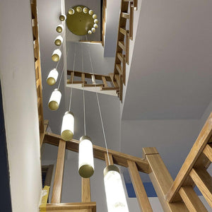 Celestial Alabaster Cascade Gold Chandelier with Integrated LED