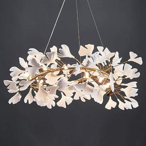Ceramic Ginkgo Round ChandelierD, in gold - view 6
