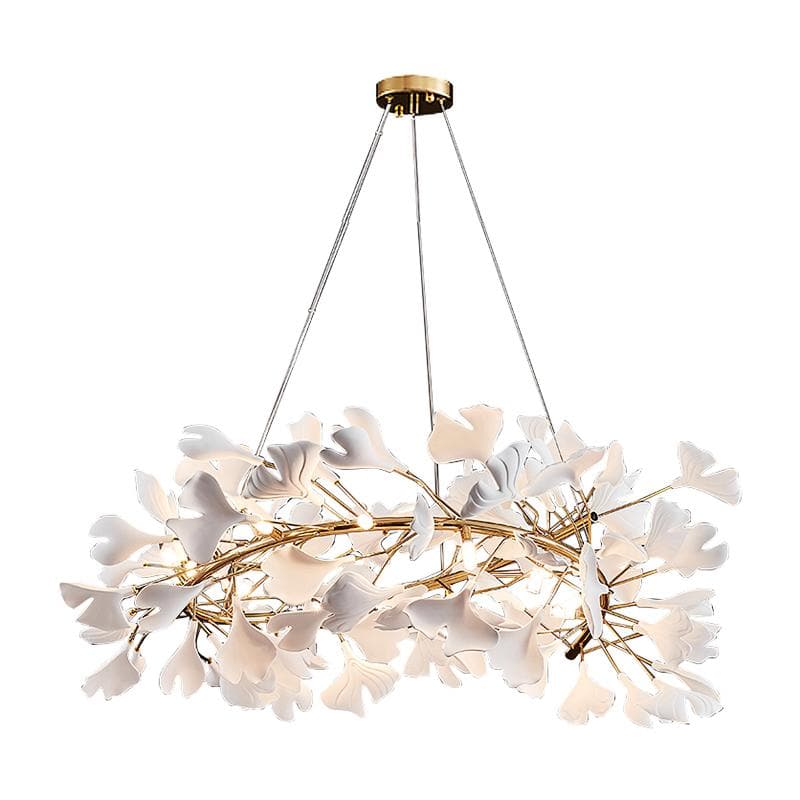 Ceramic Ginkgo Round ChandelierD, in gold - view 4