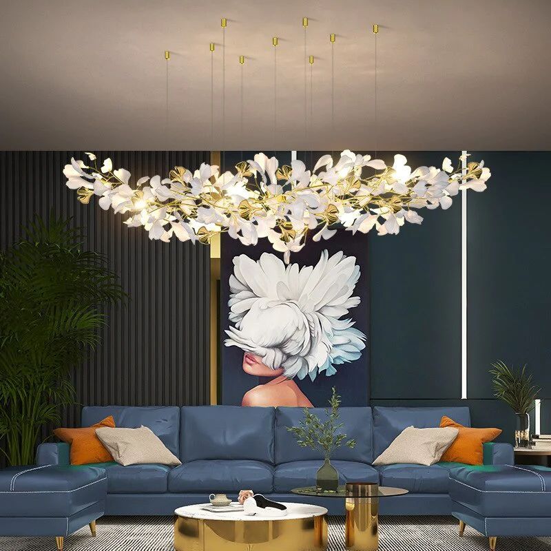 Ceramic Ginkgo Branch Chandelier Light - view 3