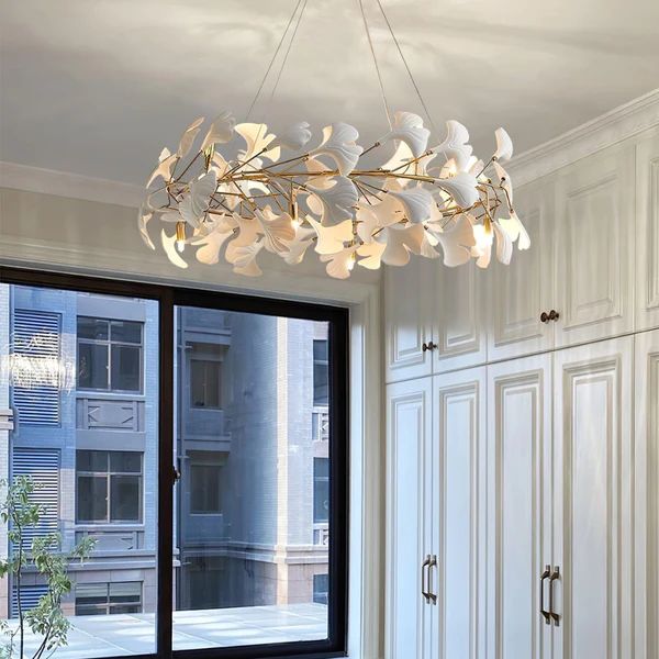Ginkgo Ceramic Circle Chandelier - view 6