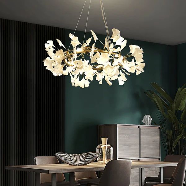Ginkgo Ceramic Circle Chandelier - view 3