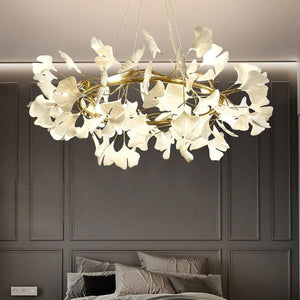 Ginkgo Ceramic Circle Chandelier - view 5
