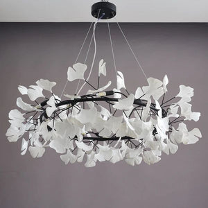 Ginkgo Ceramic Circle Chandelier - view 2