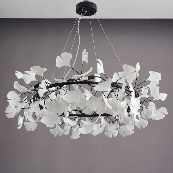 Ginkgo Ceramic Circle Chandelier - view 2
