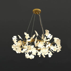 Ginkgo Ceramic Circle Chandelier - view 4