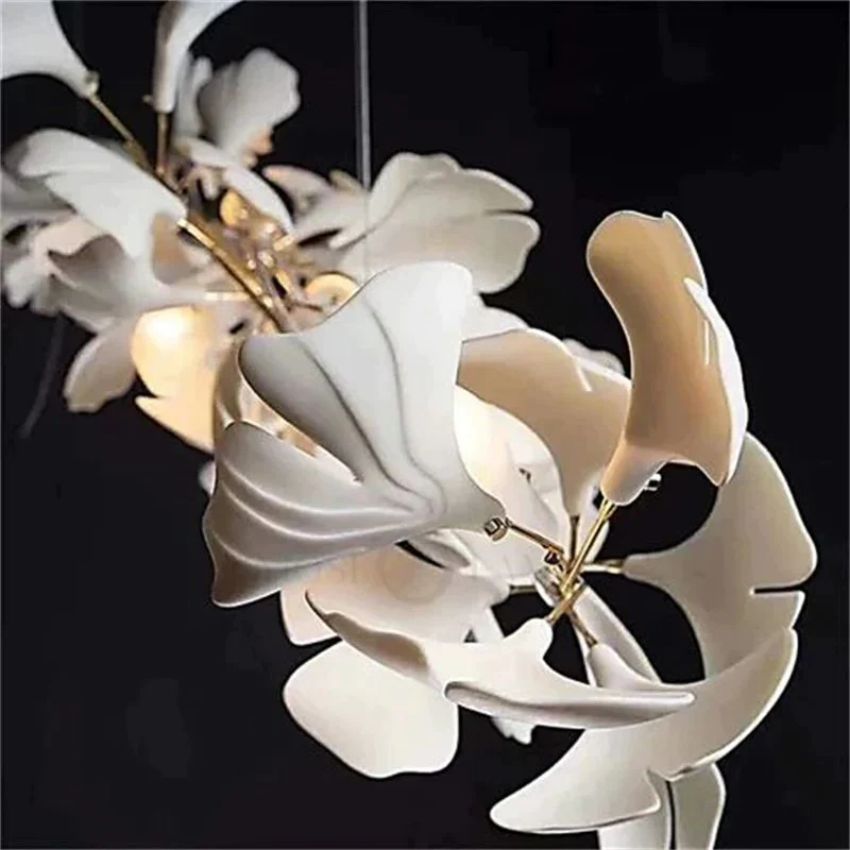 Eden Ginkgo Ceramic Luxury Branch Chandelier - view 4