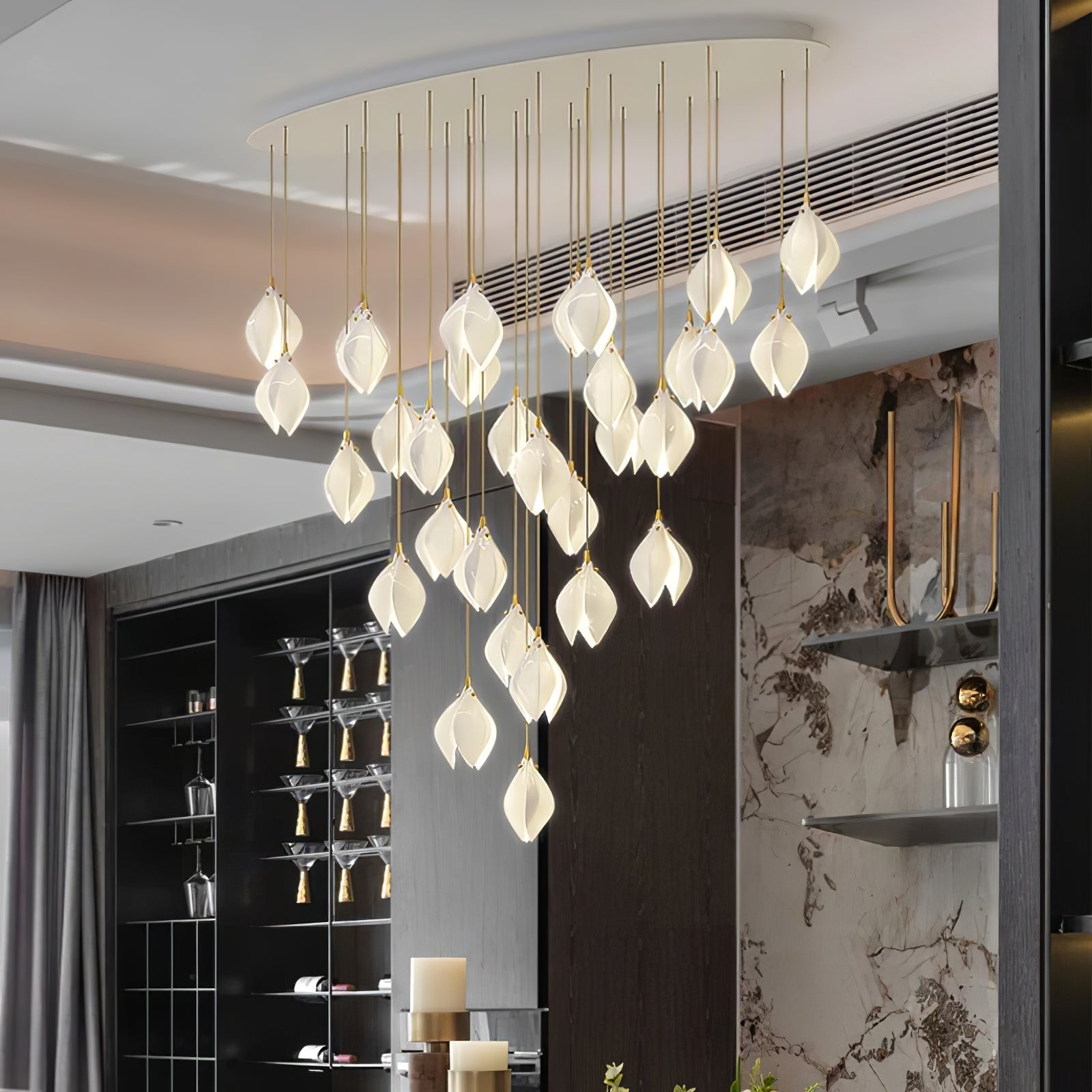Galaxy Celeste Flora Crystal Spiral Chandelier