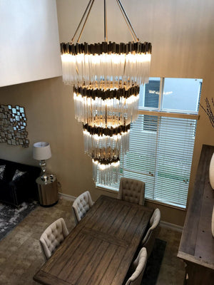 Large Elegant Multi-layers Glam Glass Chandelier for High-ceiling Staircase/Entryway/Living/meeting Room - view 3