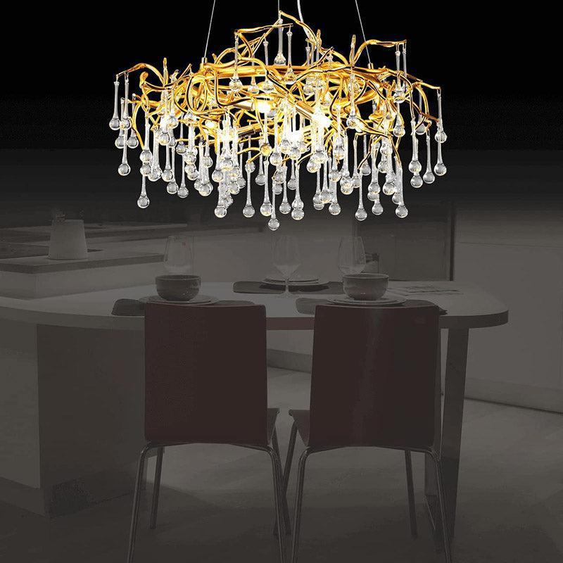 Doris Crystal Round Branch Chandelier 23.5"D Gold - view 4