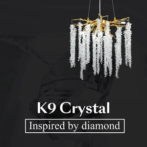 Doris White Crystal Branch Round Chandelier D20.5" L45" - view 12