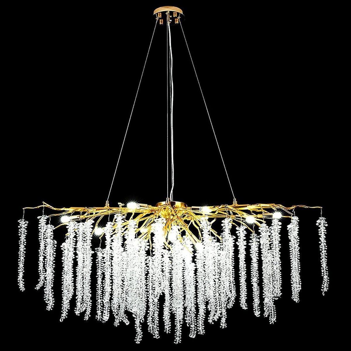 Doris White Crystal Branch Round Chandelier D20.5" L45" - view 2