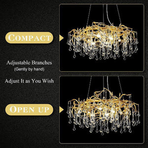 Doris Crystal Round Branch Chandelier 23.5"D Gold - view 6