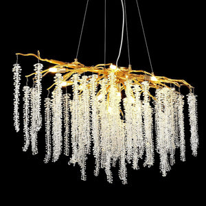 Doris White Crystal Branch Round Chandelier D20.5" L45" - view 10