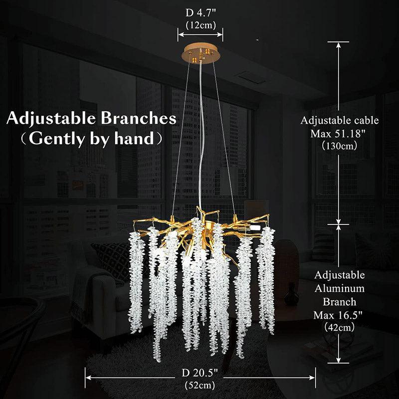 Doris White Crystal Branch Chandelier 20.5"D - view 4